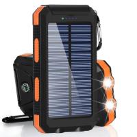 Solar mAh Dual USB Waterproof Portable Charging with LED Light 2USB