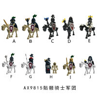 10Pcsset Medieval Skeleton Knight Building Blocks Undead Soldier Horse Action Figure DIY Assembling Bricks Toys for Children