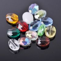 【CW】 10pcs 12x9mm 16x12mm 20x16mm Oval Faceted Glass Loose Beads for Jewelry Making Crafts