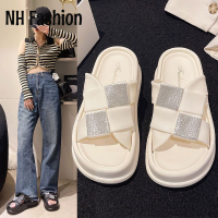 NH Fashion ้องเท้าผูหญิง รองเท้าแตะลิ่ม รองเท้าแตะเสริมส้นผู้หญิง จับคู่ง่าย นุ่ม เฉพาะ พุ่ง FDL23A0OCQ 42Z231021