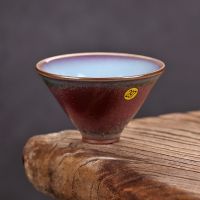 Jun Porcelain Single Cup Handmade Cup Tea Cup Bamboo Hat Cup Bowl Tea Cup Jun Kiln Household Single Cup Master Cup Kiln Change Tea Cup