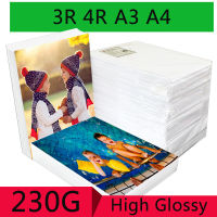 100 Sheetspack 3r 4r A3 A4 High Gloss Photo Paper for Printer Studio Inkjet Printer Image Paper for Bright Color Paper New