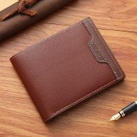 Vintage Men Leather Wallet Short Slim Male Purses Money Credit Card Holders Men Wallet Money Bag