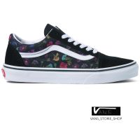 VANS OLD SKOOL PRESSED FLORAL BLACK TRUE WHITE  (สินค้ามีประกันแท้)