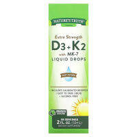 Natures Truth Extra Strength D3 + K2 with MK-7 Liquid Drops 2 fl oz (59 ml)