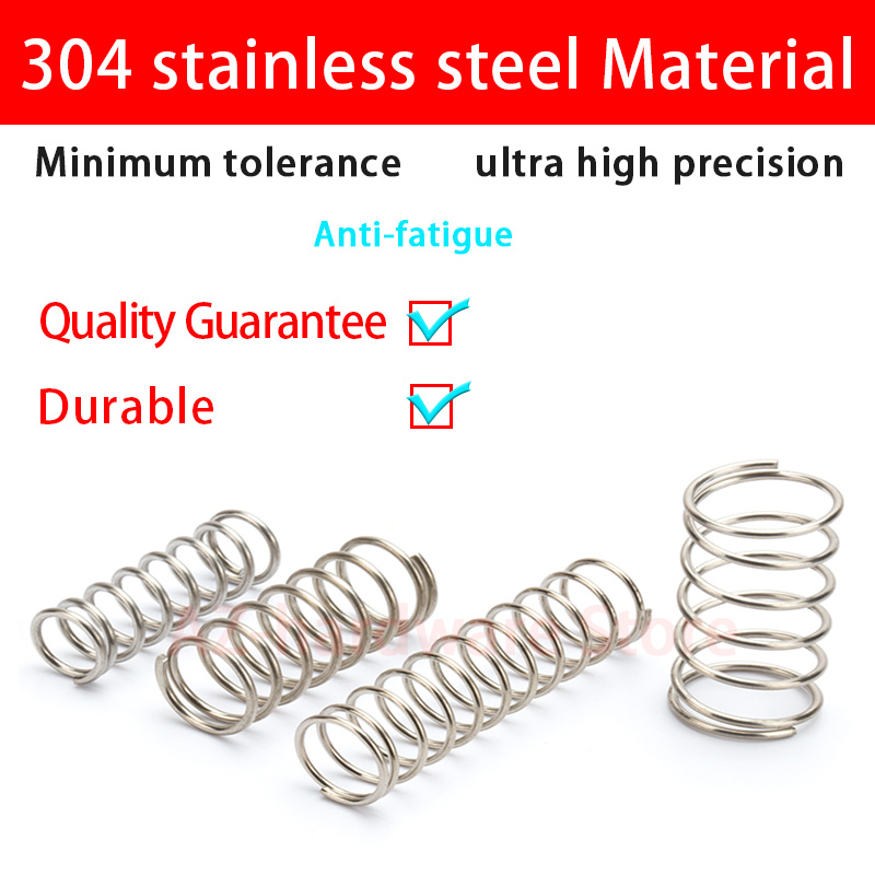 10pcs Wire Dia 1.2mm 304 stainless steel compression spring L 10~50mm OD 8~20mm 
