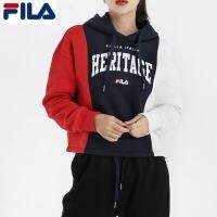 Big SALE~] FILA Triple Color Block Hoodie Jacket Navy Red Sweatshirts