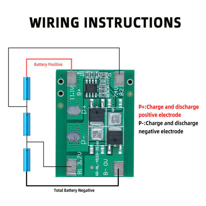 pcbfun-3สาย18650แบตเตอรี่ลิเธียมแผ่นป้องกัน11-1v-เครื่องกวาดพลังงานแบตเตอรี่แผ่นป้องกันจำกัดกระแส5a