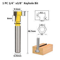 1/2 "1/4" Shank Keyhole Bit T-การกัดร่องเครื่องตัดเราเตอร์ไม้ดอกเราเตอร์รูกุญแจตะใบเล็บ