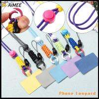 AIMEE ถอดออกได้ พวงกุญแจโซ่ ปรับได้ สายรัดเคส สายคล้องโทรศัพท์ Patch สายรัดนิรภัยโทรศัพท์ สายไนล่อน สายห้อยคอ