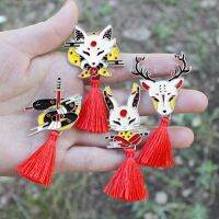 XIN3706 วินเทจ พู่ กระต่าย Kitsune Deer Snake เพื่อน เคลือบฟัน ของขวัญ เครื่องประดับ กระเป๋าเป้แบดจ์ เข็มกลัด Lapel Pin