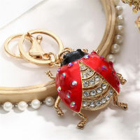 Cute Red ladybug Crystal Rhinestone Keyrings Key Chains Rings Bag Holder Purse Holder Car Lovely Keychains For Women