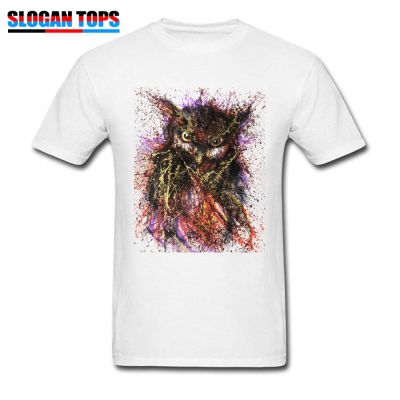 Popular Men Tshirt Graffiti Owl Print Tshirt Summerautumn Tees Comics T Shirt Cotton White