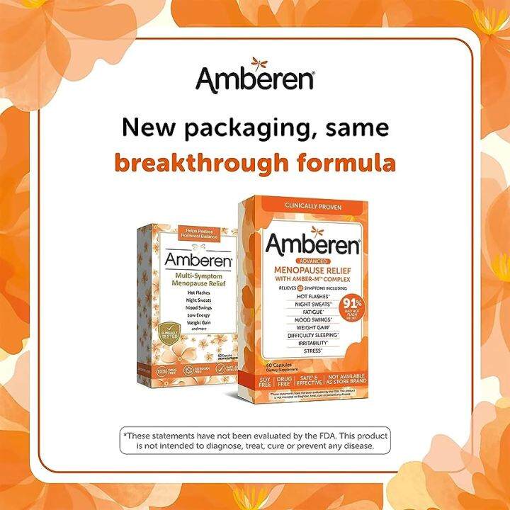 Amberen MultiSymptom Menopause Relief Supplement, (60 Capsules
