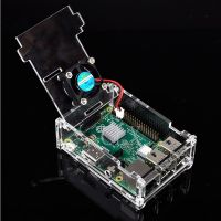 【❉HOT SALE❉】 fuchijin77 กล่องเคสกันกระแทกตลับอะคริลิกใส Raspberry Pi 3b พร้อมพัดลมสำหรับโมเดล Raspberry Pi B และรุ่น B