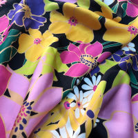 Satin Printed Polyester Satin Fabric for Sewing Material Soft Brand Fashion Women Clothing Cloth for Dress by the Meter Hot Sale