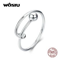 【☊HOT☊】 TE4QDQ SPECIALTY STORE Wostu แหวนสไตล์มินิมอล100% 925เงินสเตอร์ลิงปรับขนาดได้สำหรับผู้หญิงงานหมั้นงานแต่งงาน Cqr520เครื่องประดับ