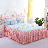 Promotion High Grade Luxury Soft Bed Skirt Thin Section Cover King Queen Pad Bedspread With Pillowcase Bedding Textile F0383