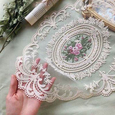 French Lace Decorative Placemats for Table Mat Candle Coaster Kitchen Accessories Retro Home Decor Flowers White Crochet Doily