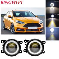 2ชิ้น/ล็อตสำหรับ MK2 Ford Focus MK3 2004-2015รถยนต์ LED ไฟตัดหมอกวิ่งกลางวันด้วย Angel Eye