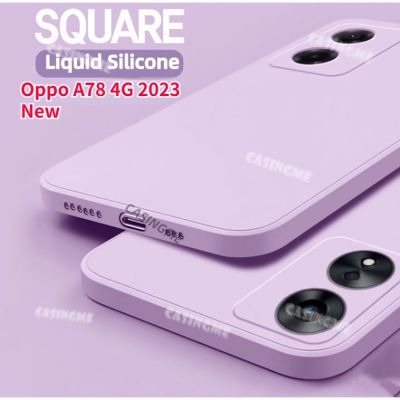 A78 Oppo 4G 2023เคสโทรศัพท์แบบที่มีของของเหลวสี่เหลี่ยมสำหรับ Oppo OppoA78 A78 78A ปลอกซิลิโคน2023 78 4G 5G กันกระแทกนุ่มฝาหลัง