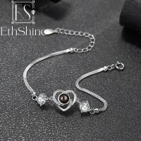 EthShine New 925 Sterling Silver Custom Bracelet Photo Projection Heart Bracelet Personalized Bangles Jewelry Birthday Gift