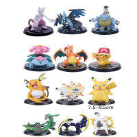 ส่งเร็ว6ชิ้นภาพอนิเมะโปเกมอน Pikachu Charizard ตุ๊กตาน่ารักการเปลี่ยนรูปโมเดลพีวีซีของขวัญของเล่นเด็กเครื่องประดับ