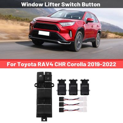 Car Lighted LED Power Window Lifter Switch Button Replacement Accessories for Toyota RAV4 CHR Corolla 2019-2022 Left Driving Backlight Upgrade