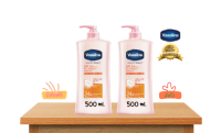 (มีคูปองส่งฟรี) (500 ml x 2 ขวด) Vaseline Healthy Bright SPF 24 Sun + Pollution Protection  500 มล.x2 ขวด ผิวกระจ่างใส