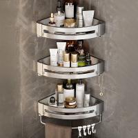 Bathroom Shelves No-Drill Wall Mount Corner Shelf Shower Storage Rack Shelf Holder Organizer Kitchen Bathroom Accessories