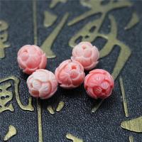 15pcs/lot Pink Coral Shell 10mm Carved Lotus Beads Spacer Buddha Beads Bracelet Necklace For Jewelry Making DIY Accessories