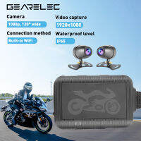 รถจักรยานยนต์ Dashcam DVR 1080P 120องศา Dual Wide Angle กล้องกันน้ำเครื่องบันทึกวิดีโอ24H ที่จอดรถ G-Sensor