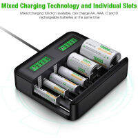 เครื่องชาร์จแบตเตอรี่ AA AAA แบบพกพา8ช่อง USB Professional Charging ADAPTER