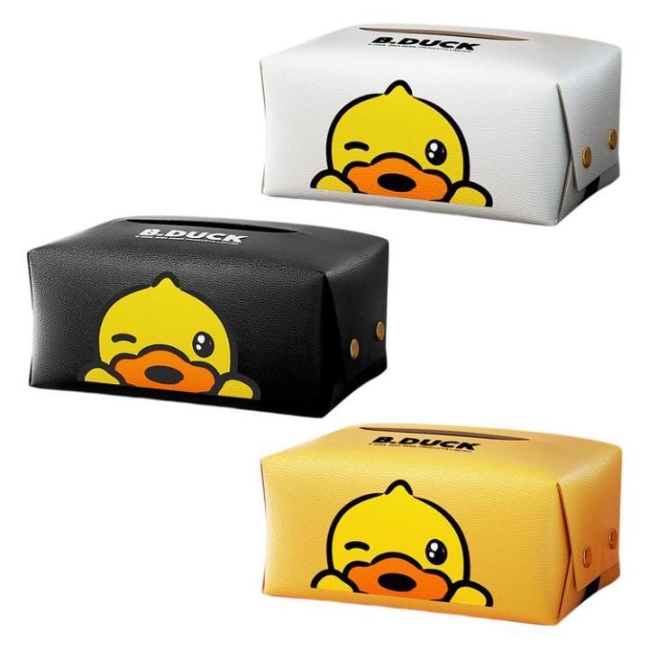 car-napkin-holder-case-cute-duck-pattern-car-tissue-box-pu-leather-auto-napkin-holder-paper-container-for-car-console-amp-backseat-storage-household-tissue-holder-fitting