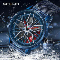 [360° Spinning] SANDA 2022 Fashion New Flagship Men Quartz Watch Unique Racing &amp; Furious Rotating Wheel Wristwatch Gifts 1107