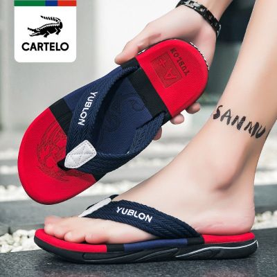 Cartelo crocodile flip-flops mens summer non-slip soft bottom trendy all-match casual beach shoes