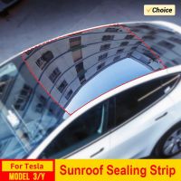 Sealing Strip Protection For Tesla Model 3 Y Accessories Car Skylight Roof Rubber Seal Kit Door Sunroof Wind Noise Reduction Decorative Door Stops