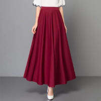 A-Line High Waist Womens Maxi Skirts Expansion Skirt (SKIRT LABUH MUSLIMAH KEMBANG TAK JARANG)