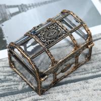 Retro Plastic Transparent Pirate Treasure Box Crystal Gem Jewelry Box Storage Organizer Trinket Keepsake Treasure Chest