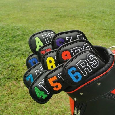 △ Exquisite digital embroidery iron golf iron set protective cover club head cover ball head cap cover 456789APSX 10 pcs