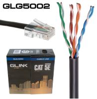 Glink สายแลน Gold Series CAT5e UTP Cable GLG5002 /GLG-5002 (100m/Box) สำหรับภายนอกอาคาร สายสีดำ ของแท้