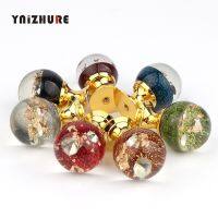 ✒ New Ocean coral crystal handle Resin Gold Metal Cupboard Pulls Drawer Knobs door Furniture Handles Hardware