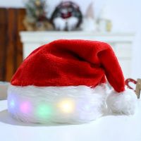 1Pcs Santa Hat Light Up Christmas Hat Santa Hat With LED Lights Flashing Santa Hat For Adults Kids Christmas Gift Glowing  Party