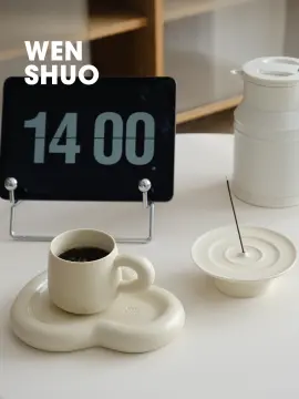 WENSHUO Egg Shape Coffee Mug, Round Teacup with