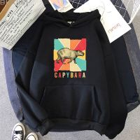 Capybara-Sudadera con capucha para hombre y mujer, suéter de manga larga con estampado de animales de dibujos animados, estilo Retro Vintage, ropa de gran tamaño, Y2k