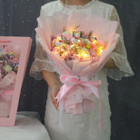 ไฟ Led Hello Kitty Bouquet My Melody Cinnamoroll Kuromi ของเล่นตุ๊กตาผ้าน่ารักตุ๊กตาดอกไม้ Bh สำหรับสาวของขวัญวันวาเลนไทน์