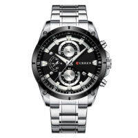 Curren นาฬิกาข้อมือผู้ชาย แท้ 100% หน้าปัด Chronograph หรูหรา แสดงวันที่ สายสแตนเลส รุ่น C8360 NEW พร้อมกล่องนาฬิกา CURREN รุ่นใหม่