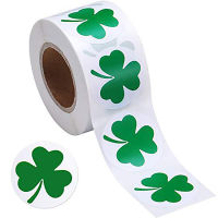 Green Clover Shamrock สติกเกอร์ Irish St. Patrick S Day ตกแต่งสำหรับ Home Business บรรจุภัณฑ์ Seal Party Supplies 1นิ้ว