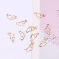 10Pcs Angel Wing Metal Frame Pendant Open Bezel Setting UV Resin Jewelry Charm