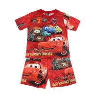 Disney Boys Sets Summer 2023 New Short-Sleeved Cartoon Clothing Kids Clothes Childrens Shorts Pajamas Outfits Car McQueen Suit